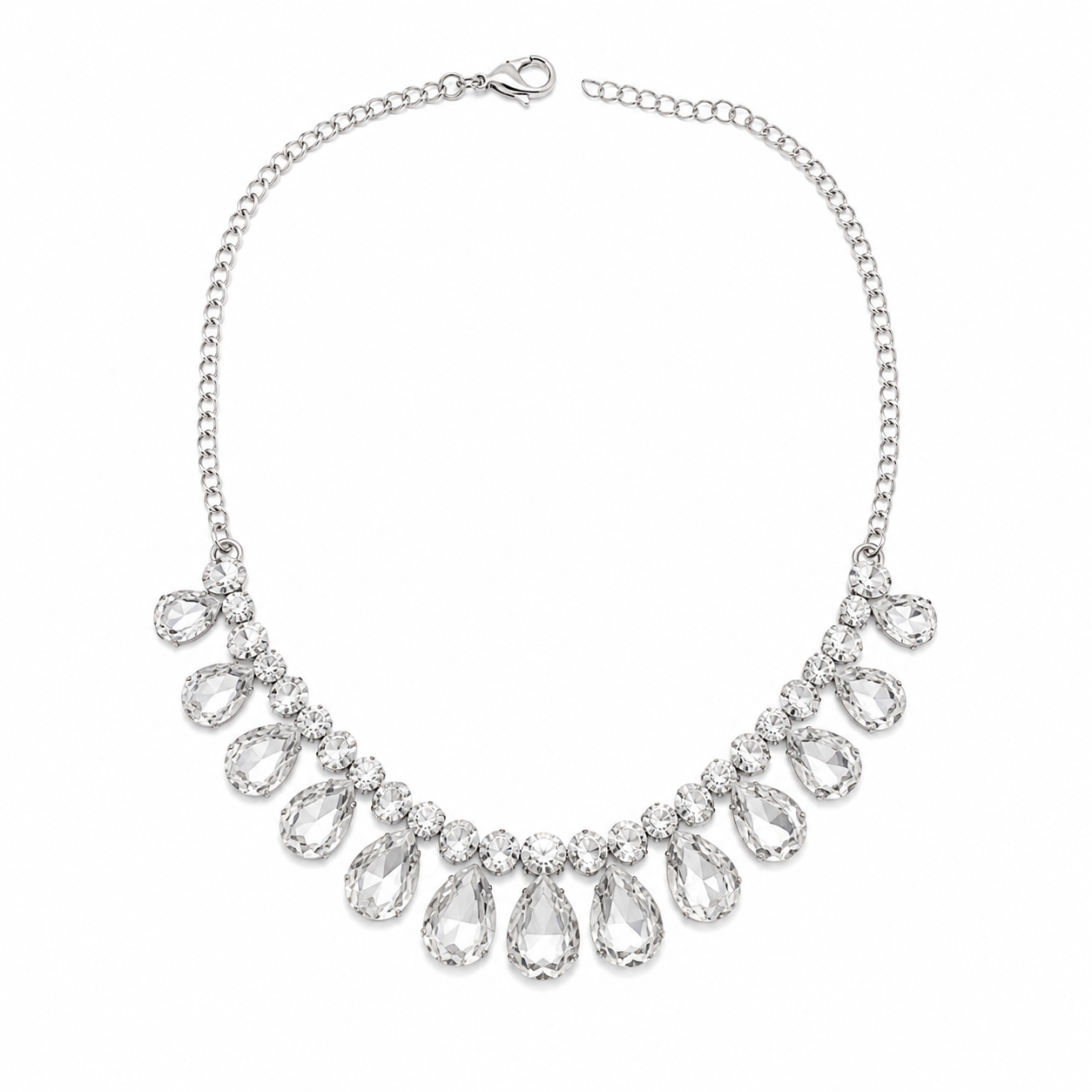 Crystal Cascade Statement Necklace